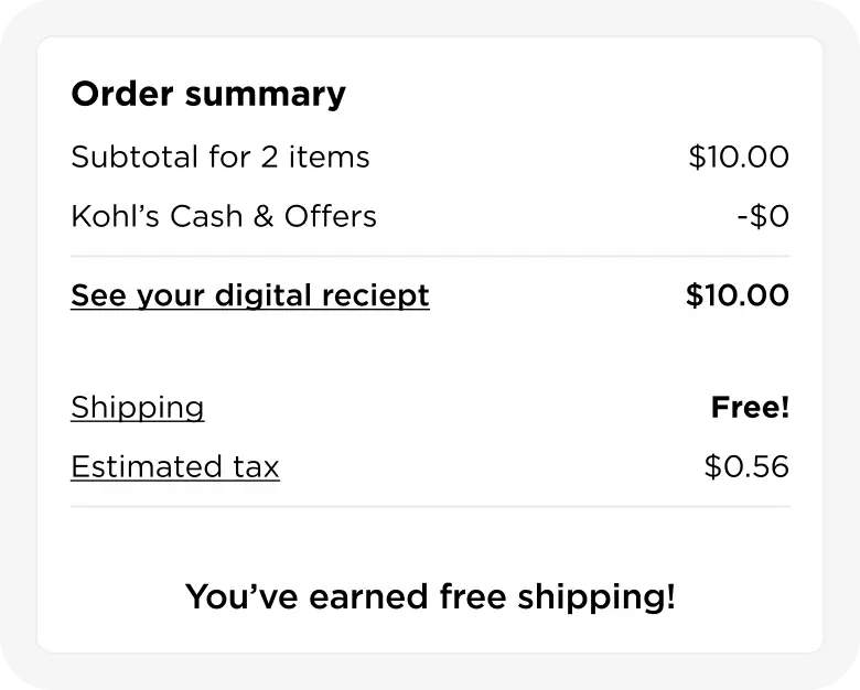 Kohl's digital receipt feature image